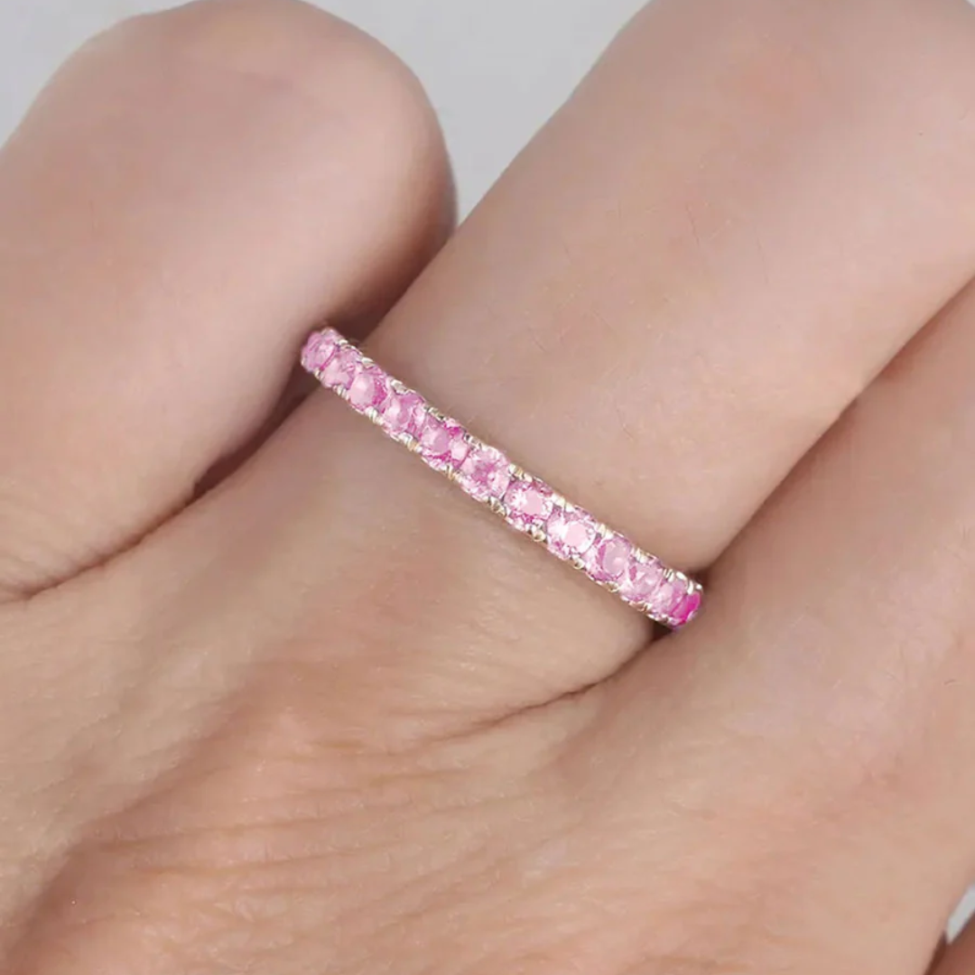 Pink Inlaid Stone Ring | Steun borstkanker