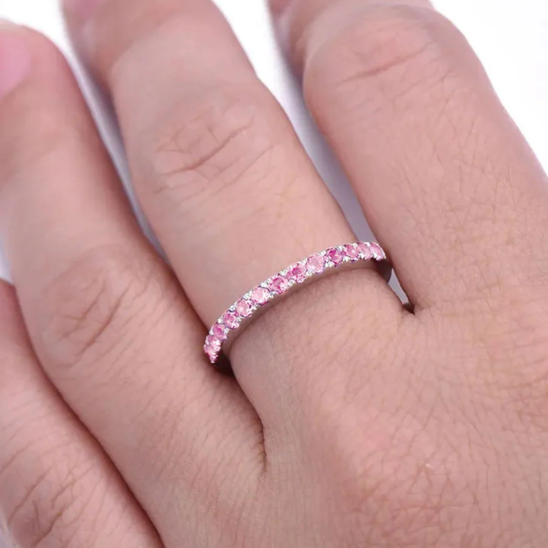 Pink Inlaid Stone Ring | Steun borstkanker