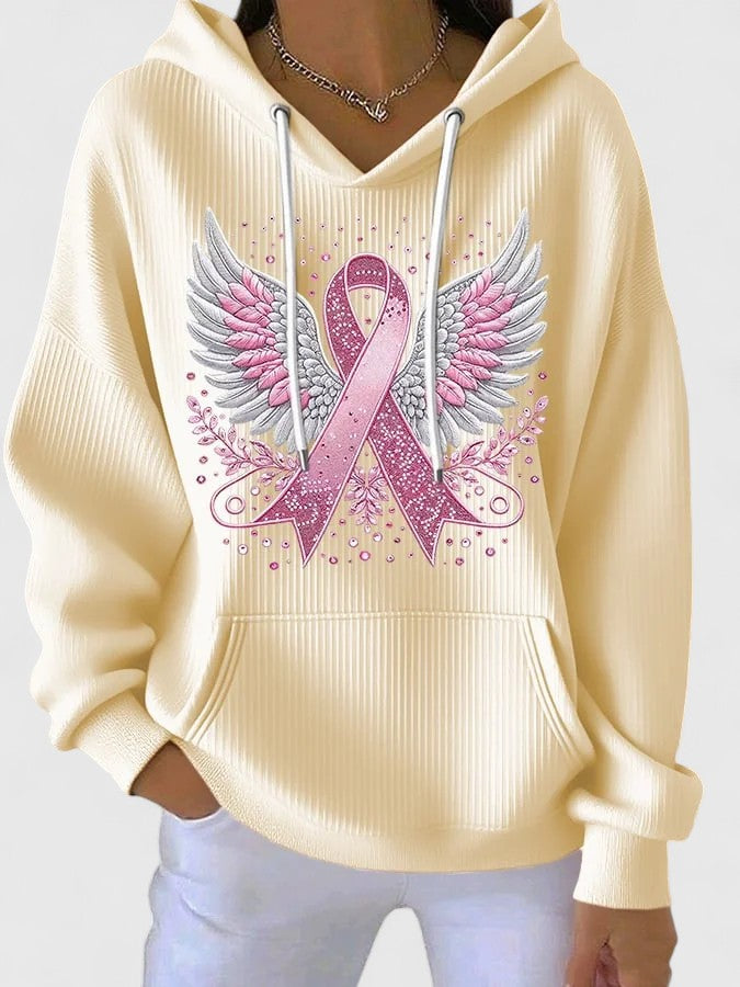 Ribbon Wings Hoodie | Steun borstkanker