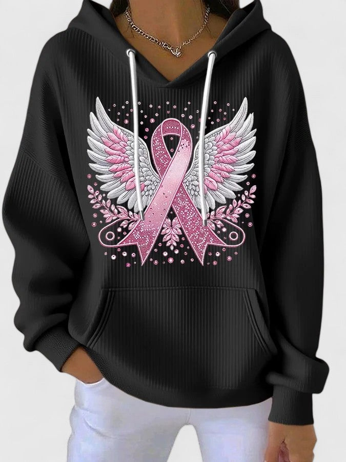 Ribbon Wings Hoodie | Steun borstkanker