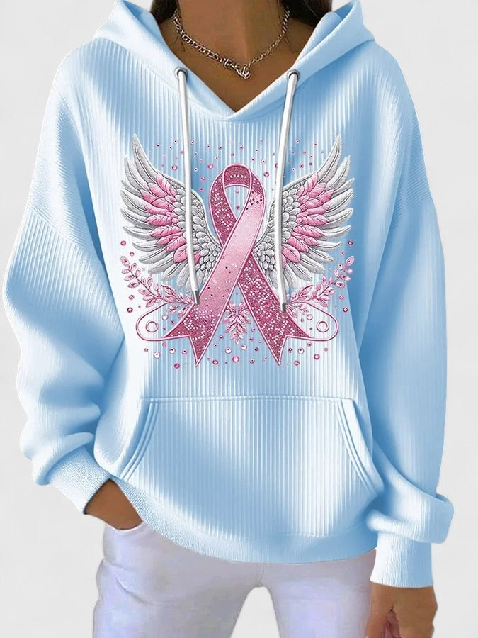 Ribbon Wings Hoodie | Steun borstkanker