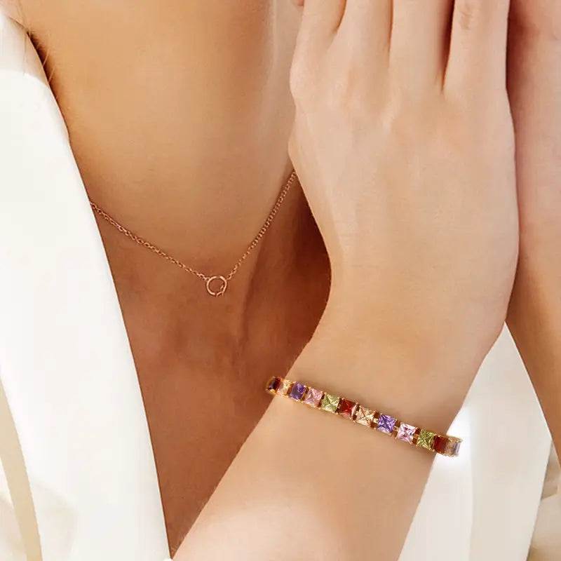 Multicolor Stoned Bracelet | Steun borstkanker