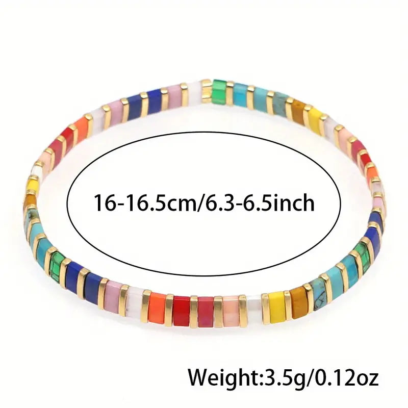 Colorful Glass-Beads Bracelet | Steun borstkanker