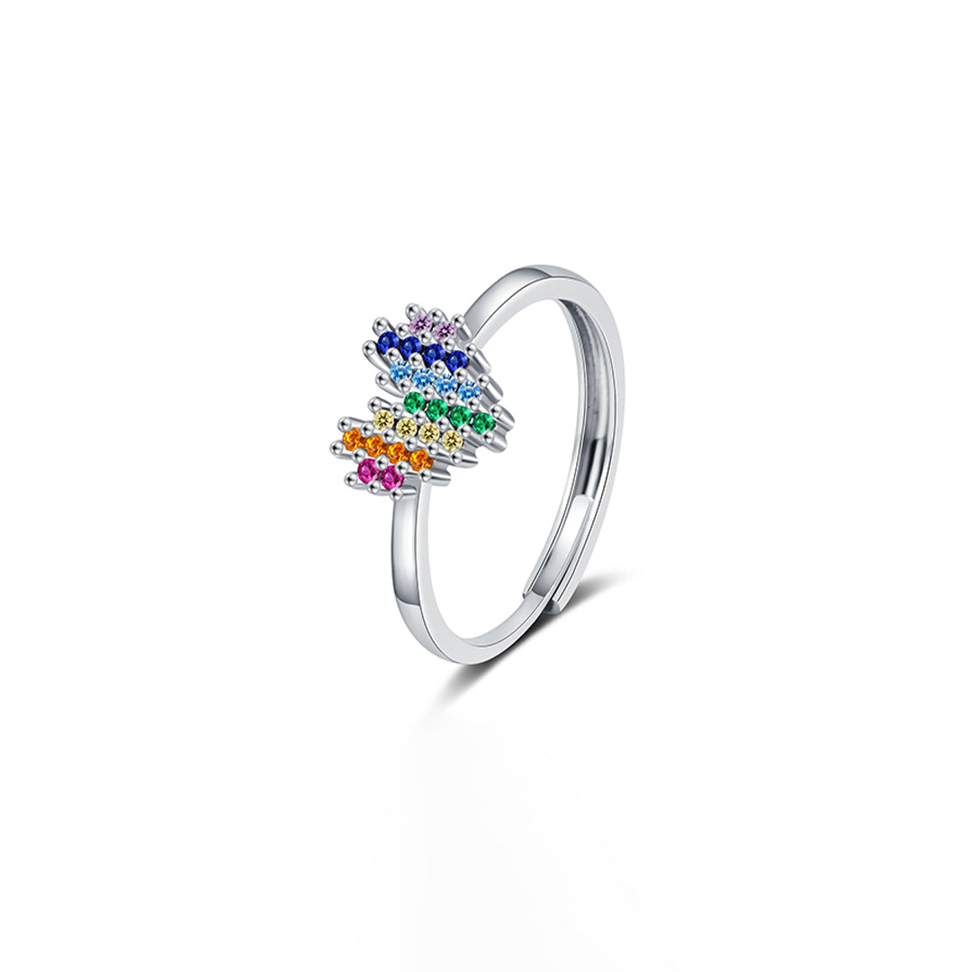 Heart Rainbow Ring | Steun borstkanker