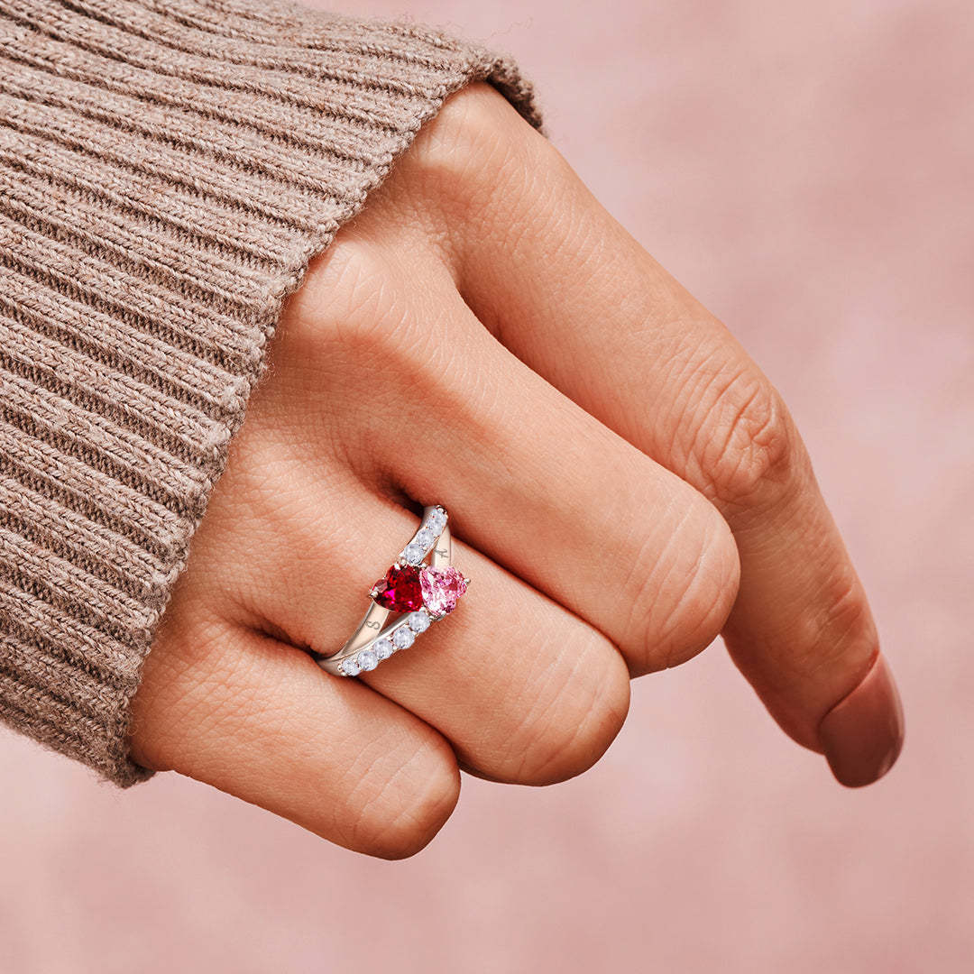 Interlinked Heart Ring | Steun borstkanker