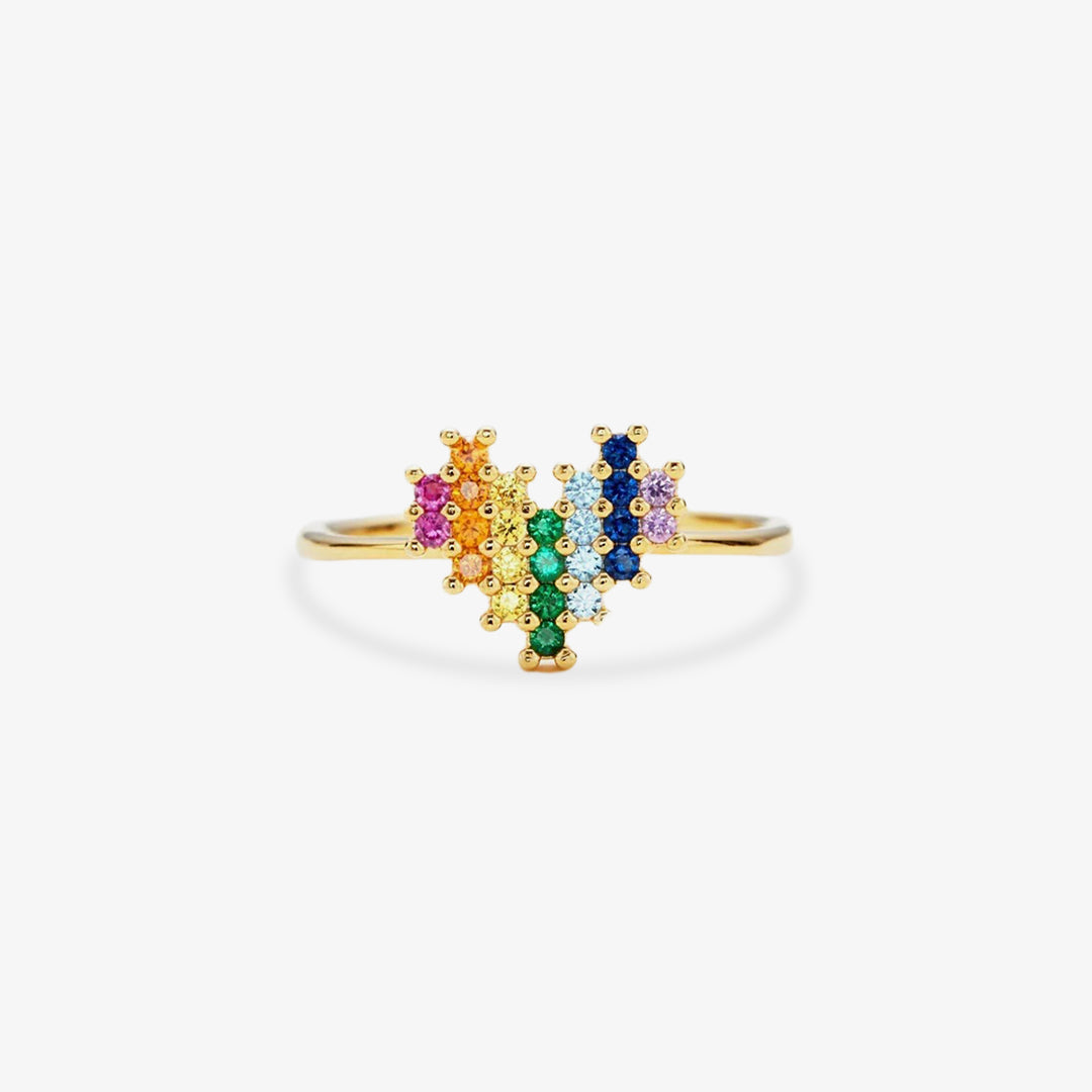Heart Rainbow Ring | Steun borstkanker