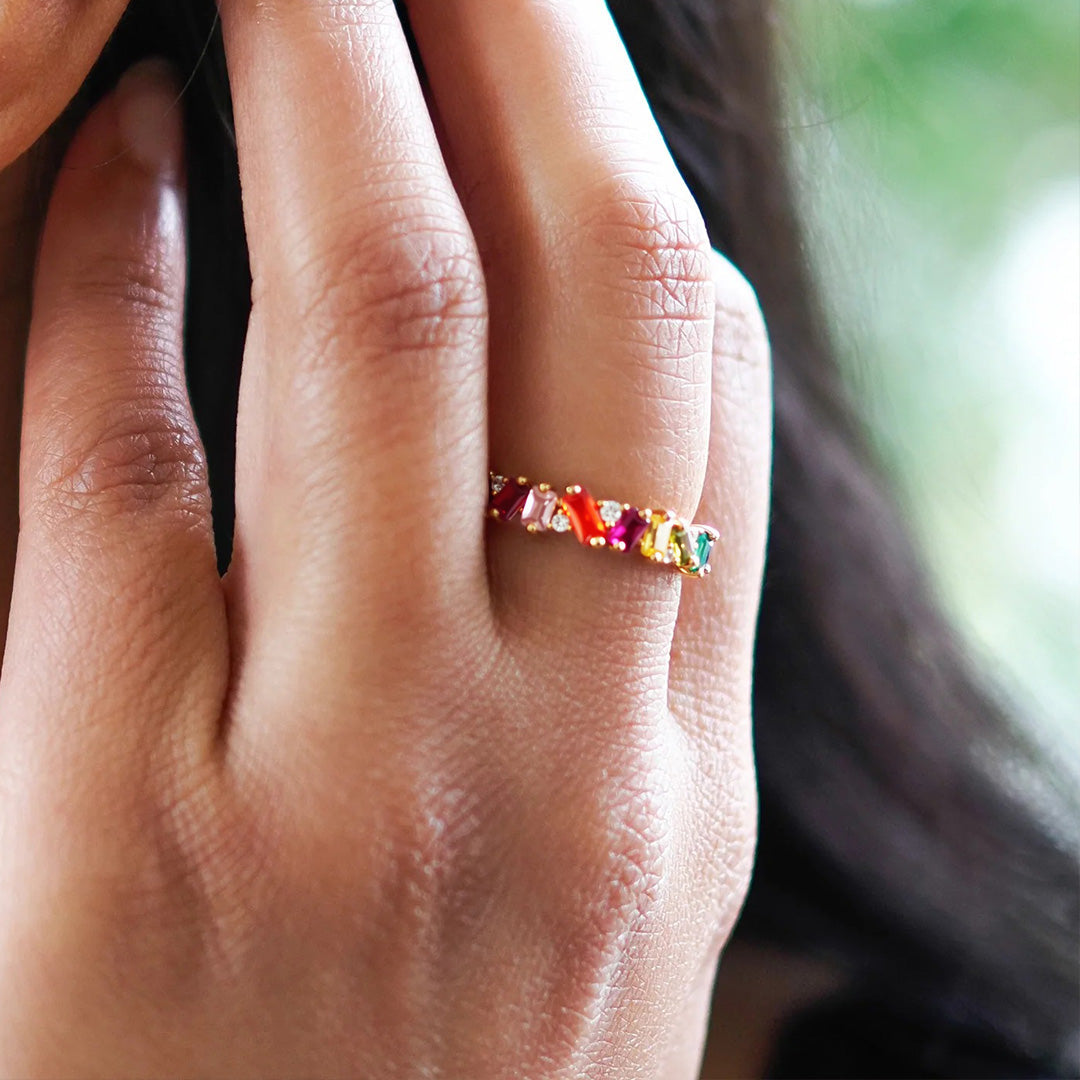 Colorful Crystal Ring | Steun borstkanker