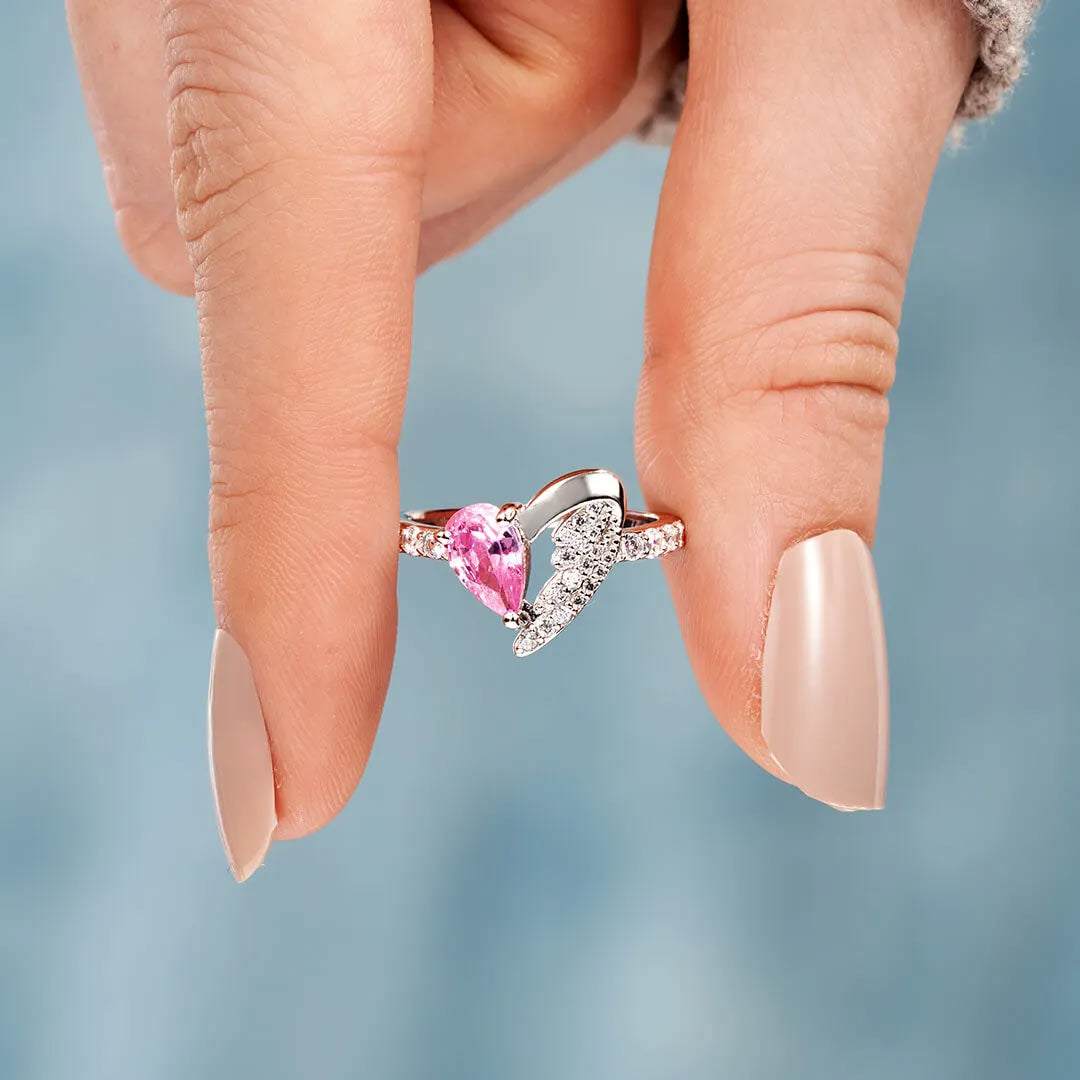 Heart Wings Ring | Steun borstkanker