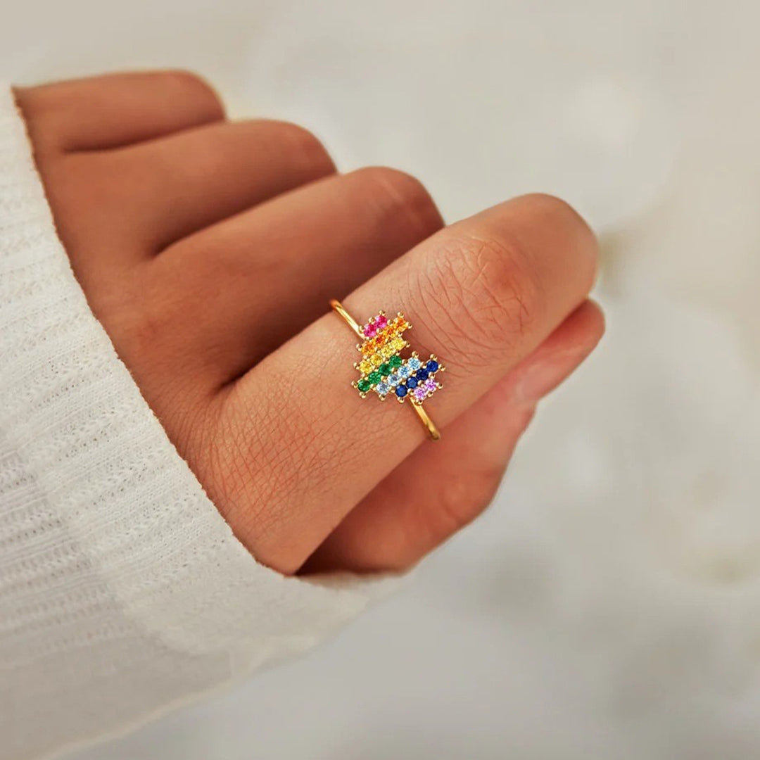 Heart Rainbow Ring | Steun borstkanker
