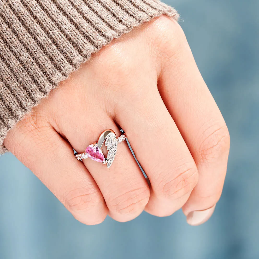 Heart Wings Ring | Steun borstkanker