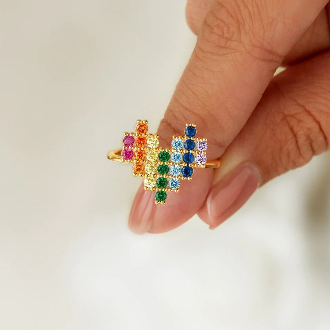 Heart Rainbow Ring | Steun borstkanker