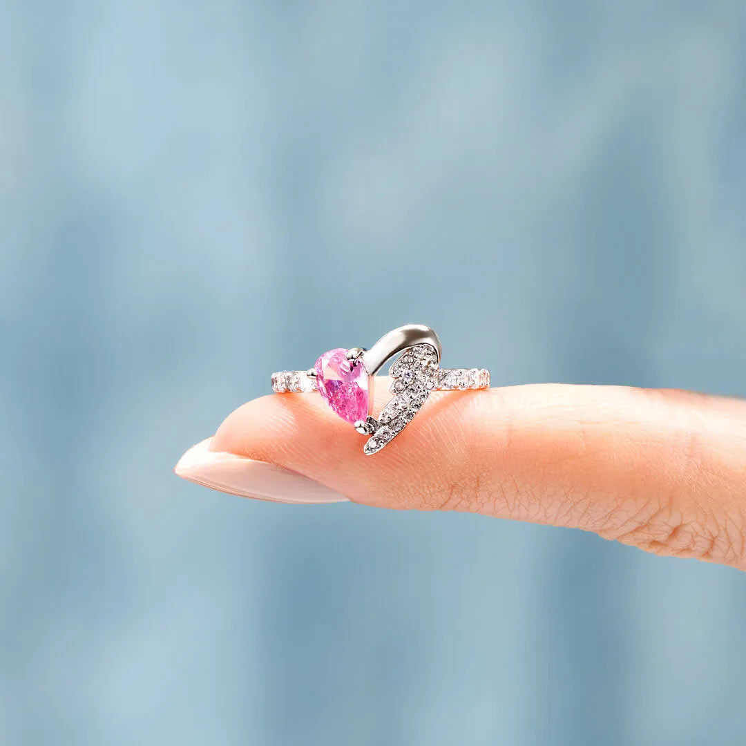 Heart Wings Ring | Steun borstkanker