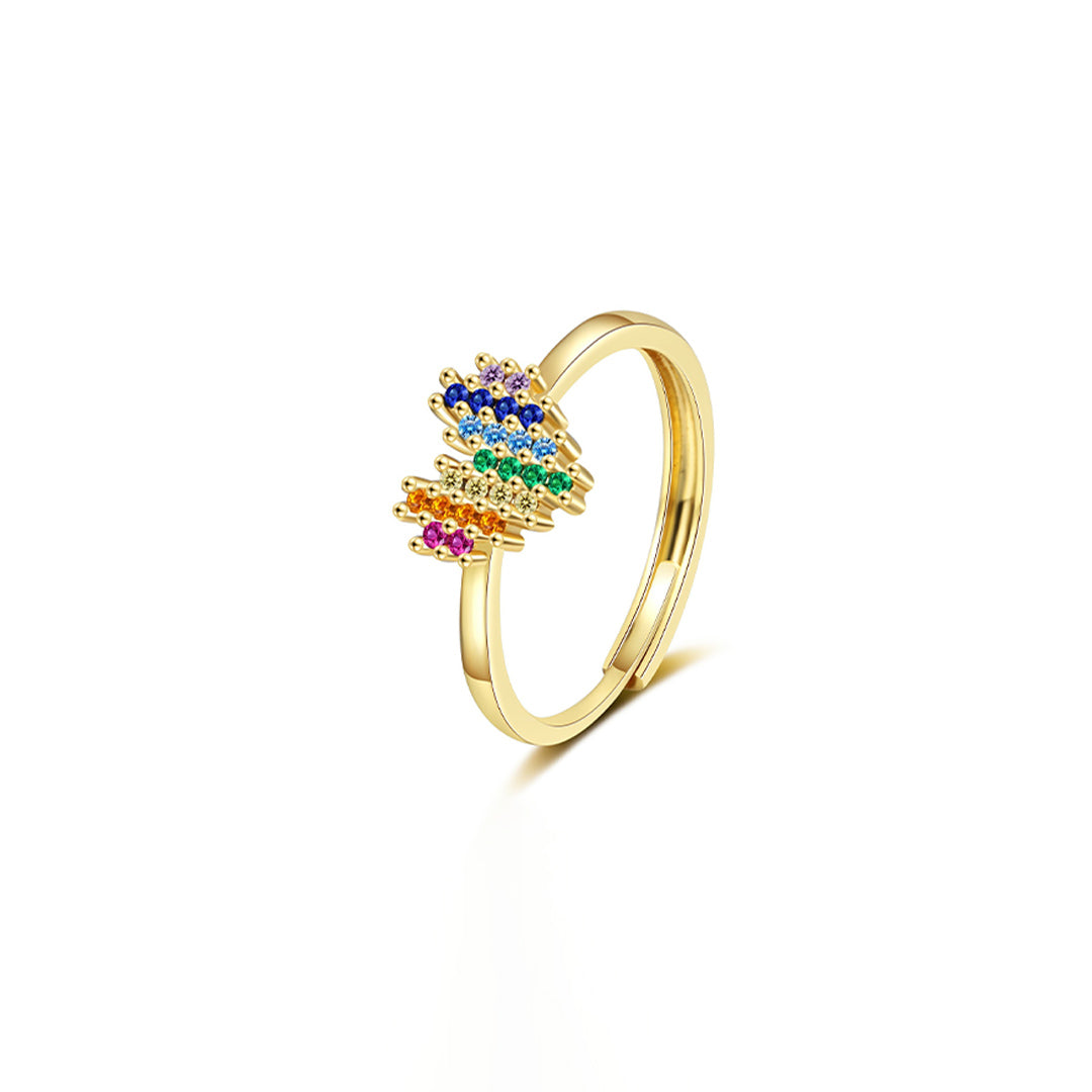 Heart Rainbow Ring | Steun borstkanker