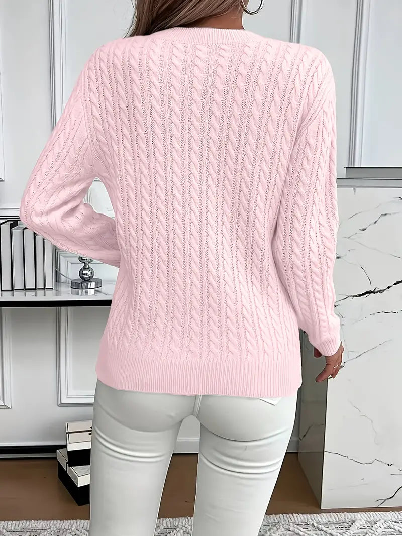Embossed Patterned Sweater | Steun borstkanker