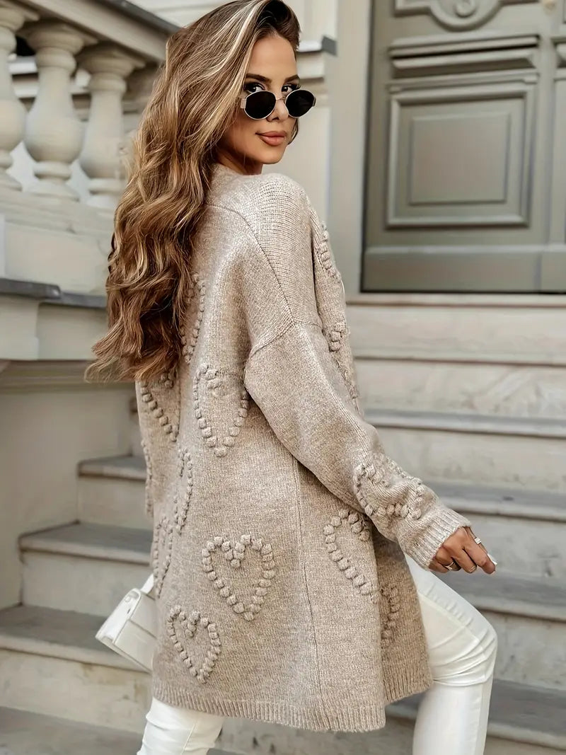 Heart Pattern Cardigan | Steun borstkanker