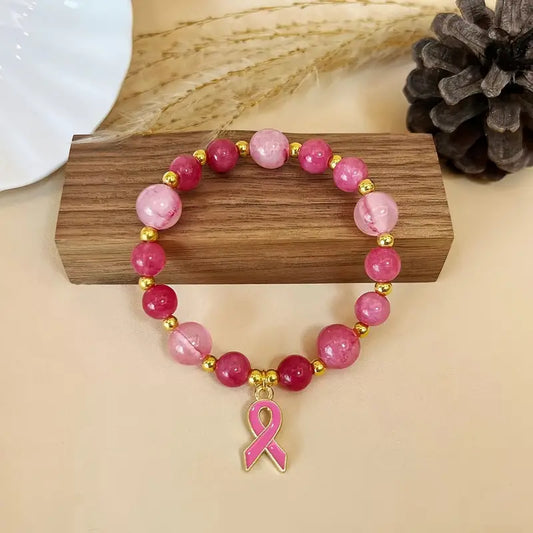 Blush Bead Bracelet | Steun borstkanker