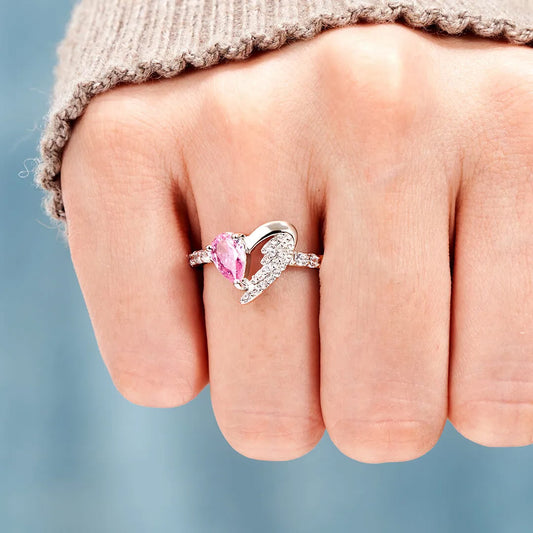 Heart Wings Ring | Steun borstkanker