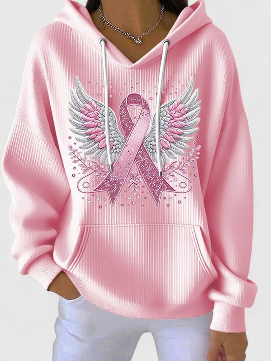 Ribbon Wings Hoodie | Steun borstkanker